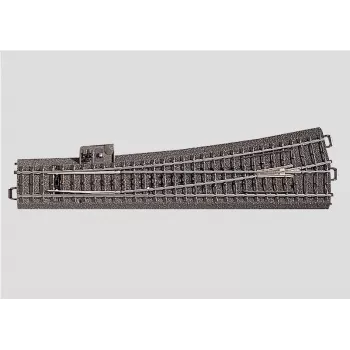 Märklin H0 C-rail slanke linkerwissel met bedding, 236,1 mm, handbediening, AC 24711