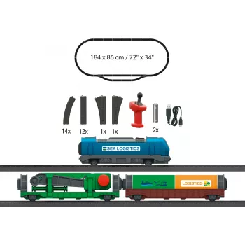 Märklin 29349 H0 startset containerlogistiek met diesellocomotief van de serie 232 en 3 containerplatwagens