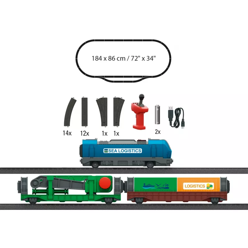 Märklin 29349 H0 startset Containerlogistiek met diesellocomotief serie 232 en 3 containerwagens