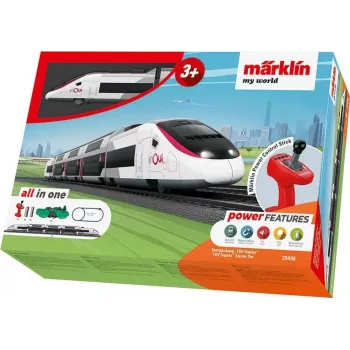 Märklin TGV Duplex H0 5-delige digitale treinset met Mobile Station 2, wit/zwart 029406