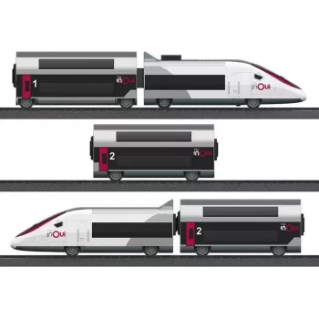 Märklin TGV Duplex H0 5-delige digitale treinset met Mobile Station 2, wit/zwart 029406