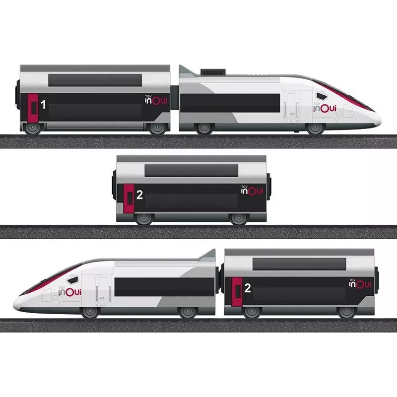 Märklin TGV Duplex H0 5-delige digitale treinset met Mobile Station 2, wit/zwart 029406