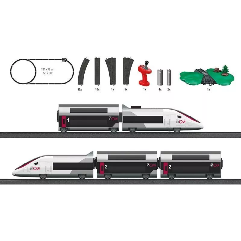 Märklin TGV Duplex H0 5-delige digitale treinset met Mobile Station 2, wit/zwart 029406