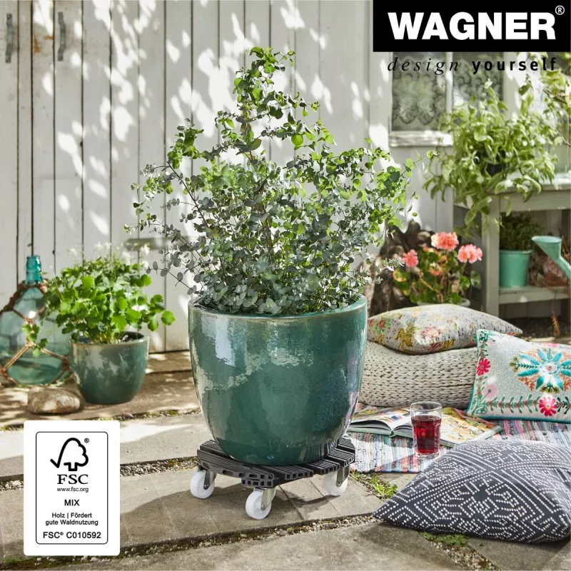 WAGNER design yourself plantenroller GH0558 kunststof, Ø 38,5 cm donkergroen rond, 1 stk. 20055801