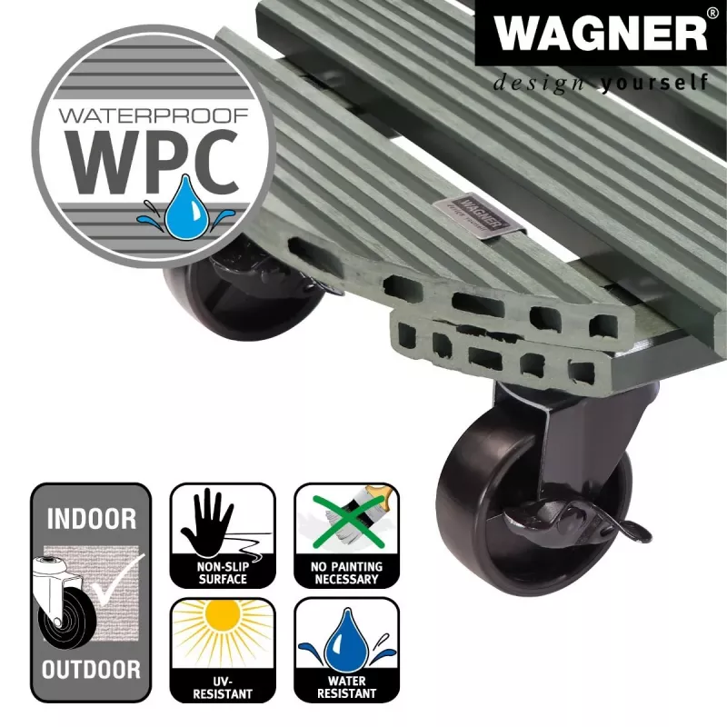 WAGNER design yourself plantenroller GH0558 kunststof, Ø 38,5 cm donkergroen rond, 1 stk. 20055801