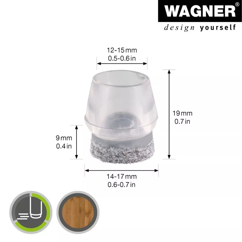 Wagner design yourself EH 0555 stoelpootdoppen kunststof Ø 14-17 mm 4 stk. (15055599)