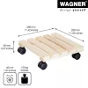 WAGNER design yourself plantenroller GH0037, beukenhout, beige, vierkant, 29 x 29 x 8,3 cm, 100 kg draagvermogen 20003701