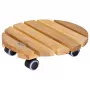 WAGNER Multiroller ERLE soft rond Ø34cm plantenroller, massief elzenhout, 100 kg, 3 zwenkwielen, vloervriendelijk 20026201