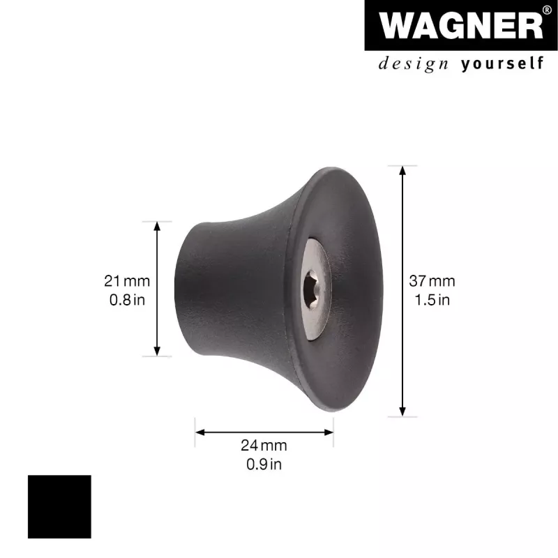 Wagner design yourself TULIP kapstokhaak GH 0301, 1 haak, zwart 17030121