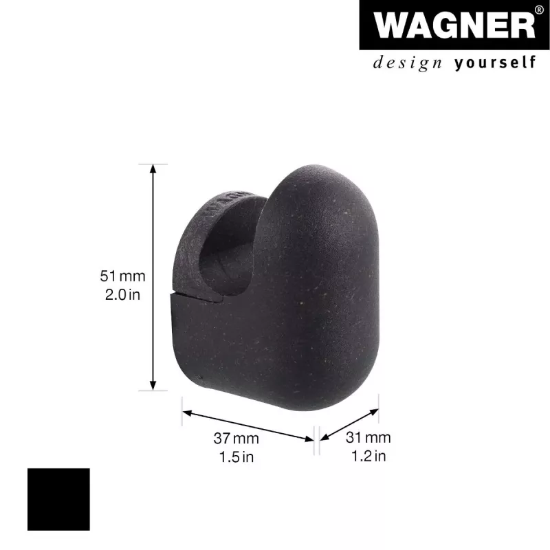Wagner design yourself PILL kapstokhaak zwart 1 stuk (WH 0401) 17040121