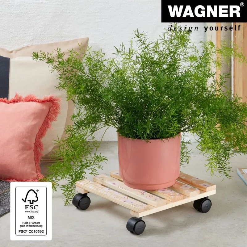 WAGNER design yourself plantenroller GH0646 vierkant houtmotief 29 x 8 cm 20064601