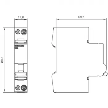 Siemens SENTRON 5SL6010-6 installatieautomaat, 1P+N, C10, 230V, 6kA