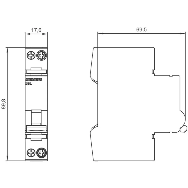Siemens SENTRON 5SL6010-6 installatieautomaat, 1P+N, C10, 230V, 6kA
