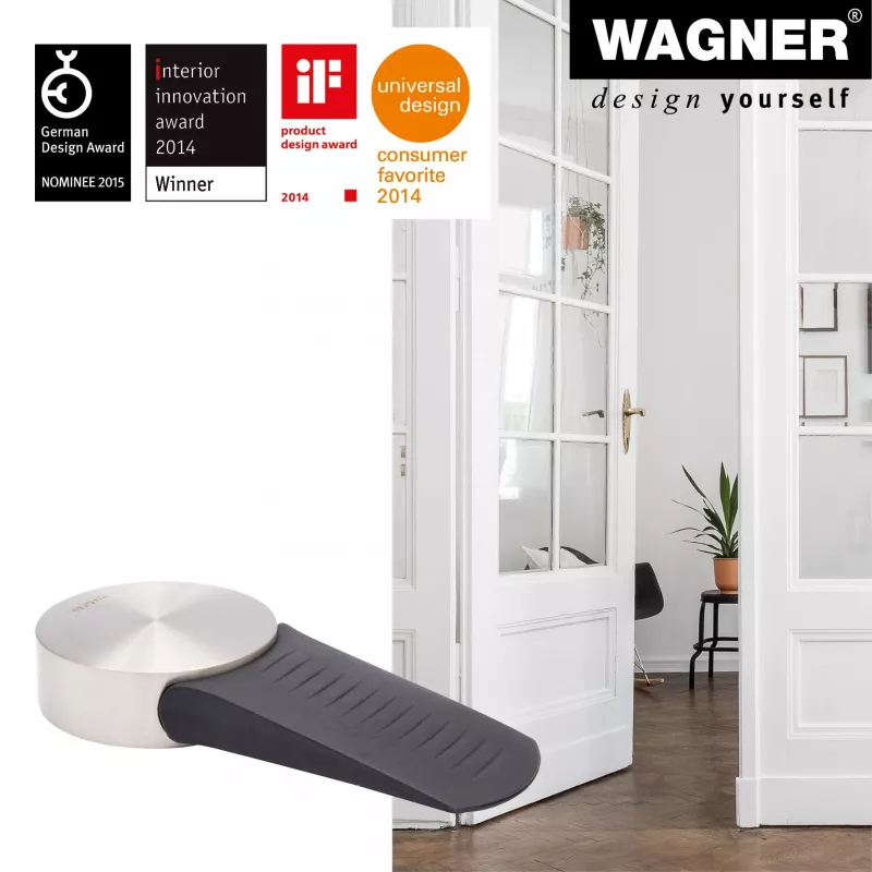 Wagner Design Yourself EH 5116 deurstopper, zinkdrukgietsel met rubberbuffer, Ø 50 mm, matnikkel 15511611