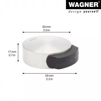 Wagner Design Yourself EH 5111 vloermontage deurstopper, zinkdrukgietsel met rubberring, satijnnikkel, 50 mm diameter (15511111)