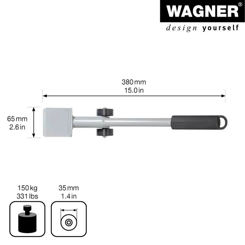 Wagner design yourself MM 4121 Meubelverplaatser, zilver, 38 cm (20412101)