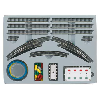 Märklin 08193 stationsrailuitbreidingsset T2, spoor Z (1:220), nieuwzilveren rail