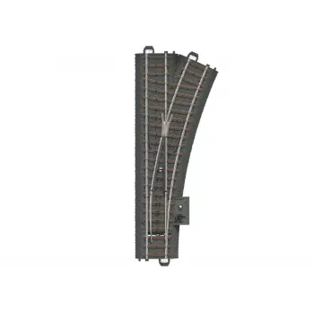 Märklin H0 C-rail rechtse wissel 188,3 mm met bedding (24612)