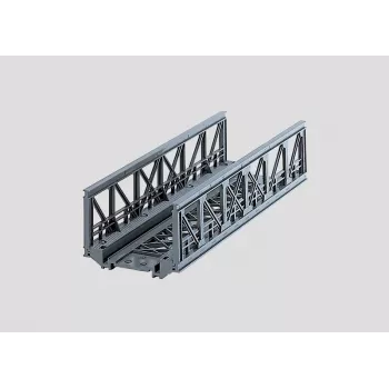 Märklin 07262 traliebrug voor HO-modelspoorbanen – grijze kunststof bouwset voor enkelsporige brug, lengte 360 mm