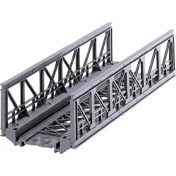 Märklin 07262 traliebrug voor HO-modelspoorbanen – grijze kunststof bouwset voor enkelsporige brug, lengte 360 mm