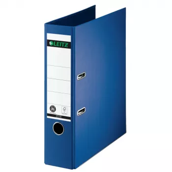 LEITZ ordner, 180°, A4, 80 mm, blauw, hardkartonnen deksel met gekleurde papierbekleding, 600 vel capaciteit, 1 stuk (1007-00-68)