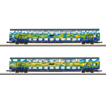 Märklin 87306 Z dubbeldeksrijtuigset Touristik 1 van de DB AG - 2 dubbeldeks tussenrijtuigen