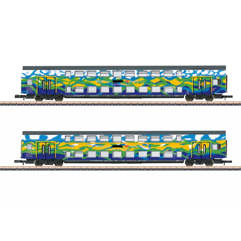 Märklin 87306 Z dubbeldeksrijtuigset Touristik 1 van de DB AG - 2 dubbeldeks tussenrijtuigen