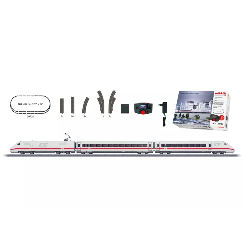 Märklin 29792 ICE 2 digitale startset H0 AC met Mobile Station 2, 5-delige trein, C-rails ovaal, tijdperk VI