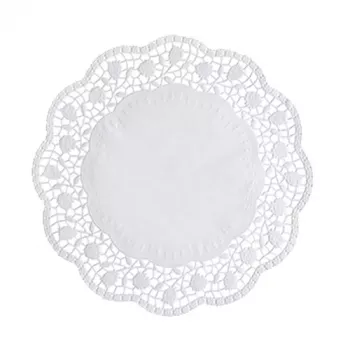 PAPSTAR taartonderleggers ronde taartonderlegger Ø 28 cm, 100 stuks, wit kantpatroon 12268