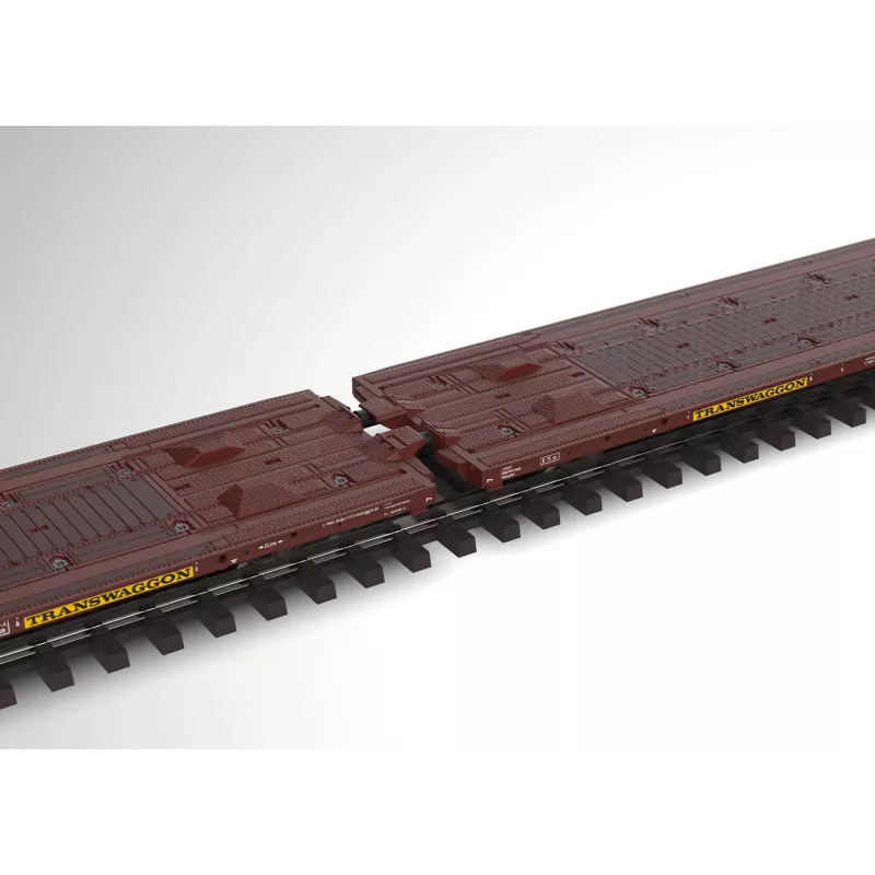 Märklin 47430 H0 platte wagens paar Laads 800B van Transwaggon GmbH