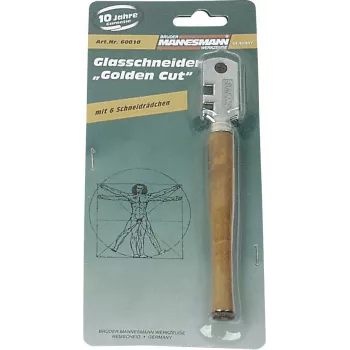 Brüder Mannesmann glassnijder 60010 met wolfraamcarbide wiel en houten handgreep