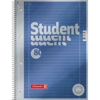 BRUNNEN Premium Student collegeblok A4 gelinieerd met kantlijnen, 5-pack 1067127