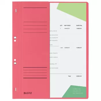 LEITZ oogjeshechter DIN A4 manilla-karton rood 250 g/m² ambtenaarhechting 90 mm voorblad 50-pack (3741-00-25)