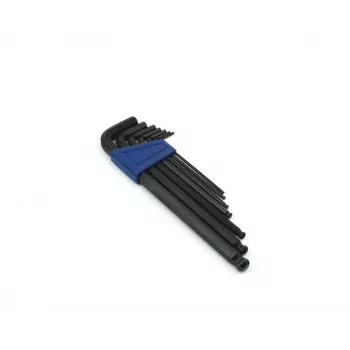 Brüder Mannesmann M 299 7-delige L-vormige inbussleutelset, chroom-vanadiumstaal, metrisch 2,5-10 mm, DIN 911, satijnverchroomd, met kunststof clip-houder