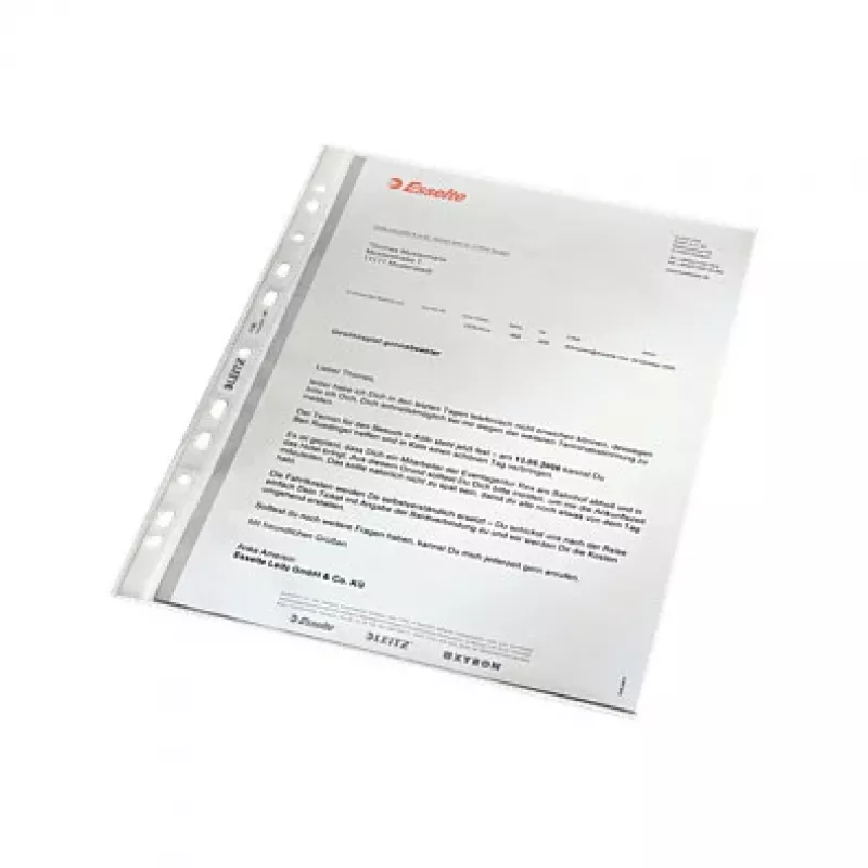 LEITZ 47960000 A4 perforatiehoes, polypropyleen 0,07 mm, transparant, 100-pack