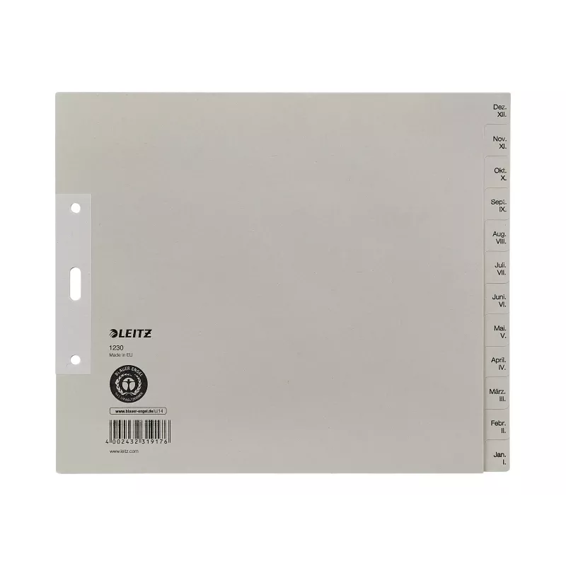 LEITZ papieren register december-januari A4 13-tab kartonregister 12303085