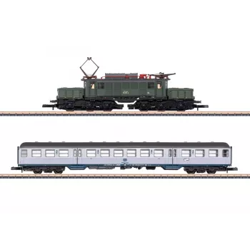Märklin 81221 Z-Gauge treinset - 175 jaar Geislinger Steige DB Baureihe 50 stoomlocomotief met 3 goederenwagens, rails en besturingsapparaat