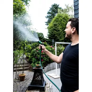 Brüder Mannesmann mini-slangset 10 m groen PVC 3/8 inch met 2 snelkoppelingen M62100