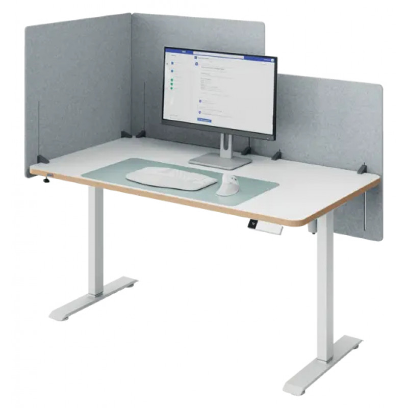 LEITZ Cosy bureau-scheidingswand 61220085, lichtgrijs, 60 x 70 cm, PET-vilt