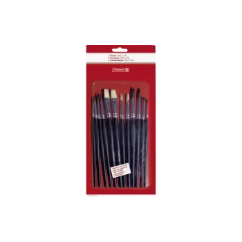 BRUNNEN ErgoLine penselen set, maten 2, 4, 6, 8, 10, 12, 12 stuks 104893001