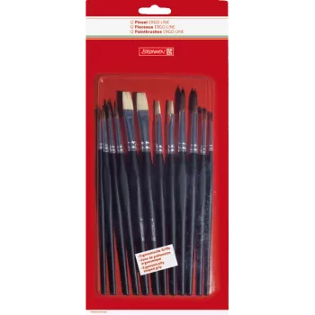 BRUNNEN ErgoLine penselen set, maten 2, 4, 6, 8, 10, 12, 12 stuks 104893001