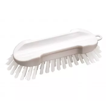 HAUG BÜRSTEN 8830 reinigingsborstel, wit/transparant, polypropyleen lichaam, polyester haren, middelhard, autoclaafbaar, goedgekeurd voor voedselcontact