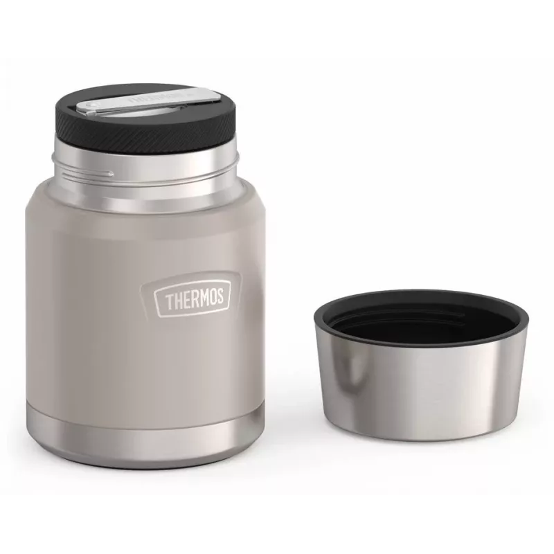 THERMOS ICON thermobeker beige 0,47 L geïsoleerde roestvrijstalen beker met klaplepel 4120323047