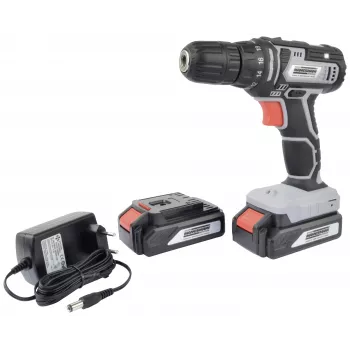 BRÜDER MANNESMANN M17690 20V accu-boorhamer met 2x 1,5Ah Li-Ion-accu's, 35 Nm, 0-1500 t/min, snelspanboorhouder, LED-licht, softgrip, koffer