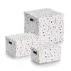 Zeller Dots opbergbox wit met stippen 25 x 35 x 20 cm 14475