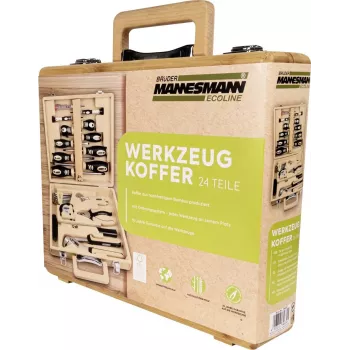 BRÜDER MANNESMANN MAN 29001 24-delige gereedschapsset in bamboekoker M29001