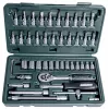 Brüder Mannesmann 46-delige 1/4-inch dopsleutelset, chroom-vanadiumstaal, metrisch, DIN/ISO 2040