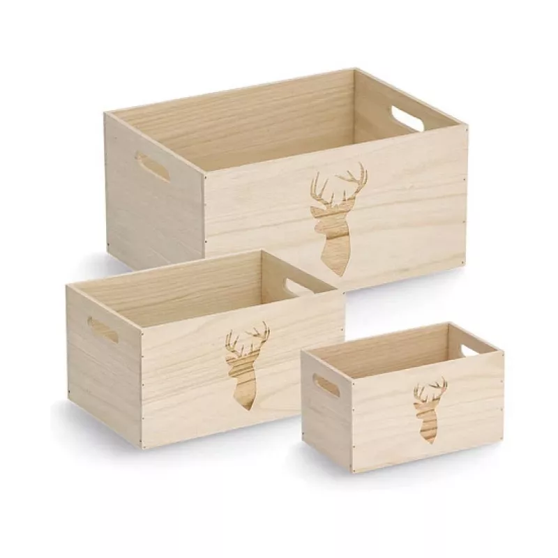 Zeller hert opbergbox naturel 35 x 25 x 18 cm 15222