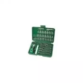 BRÜDER MANNESMANN 99-delige veiligheids-bitset, 95 chroom-vanadium bits, 1/4 inch zeskant, magnetische houder, organizer-etui 29899