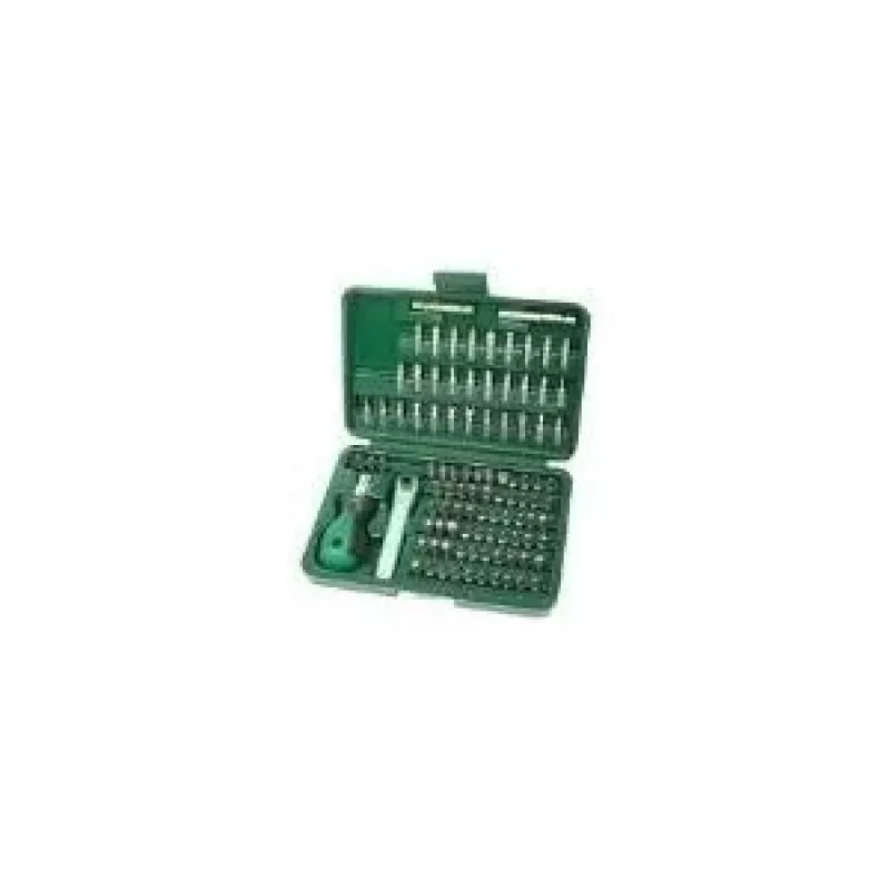 BRÜDER MANNESMANN 99-delige veiligheids-bitset, 95 chroom-vanadium bits, 1/4 inch zeskant, magnetische houder, organizer-etui 29899